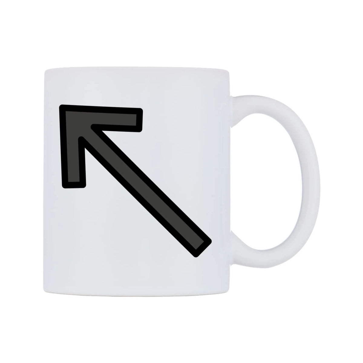 Up-Left Arrow Emoji Mug — mug, left side, on a white background