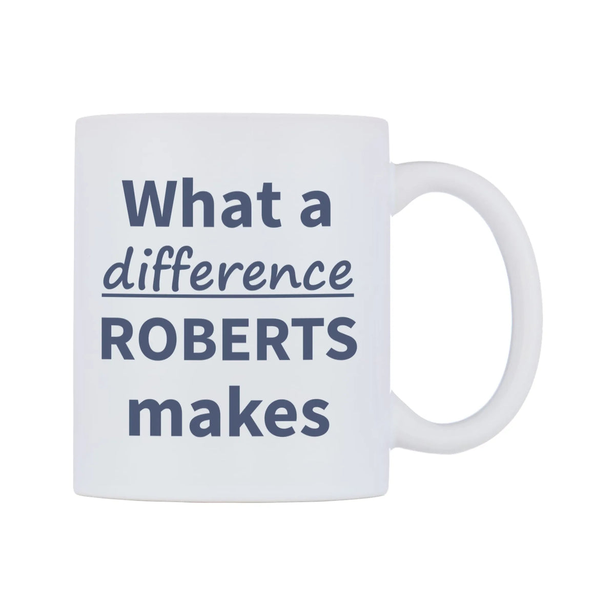 What a difference ROBERTS makes Mug — mug, left side, on a white background