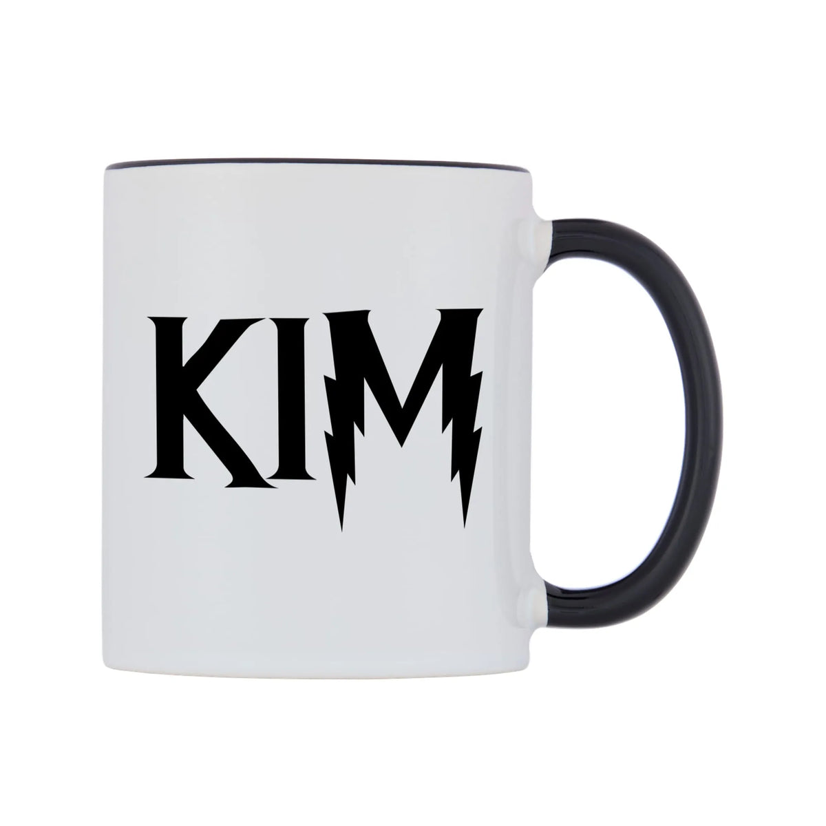 Kim - Wizard Themed Mug — white 11oz gloss mug with a black inside and handle, left side, on a white background