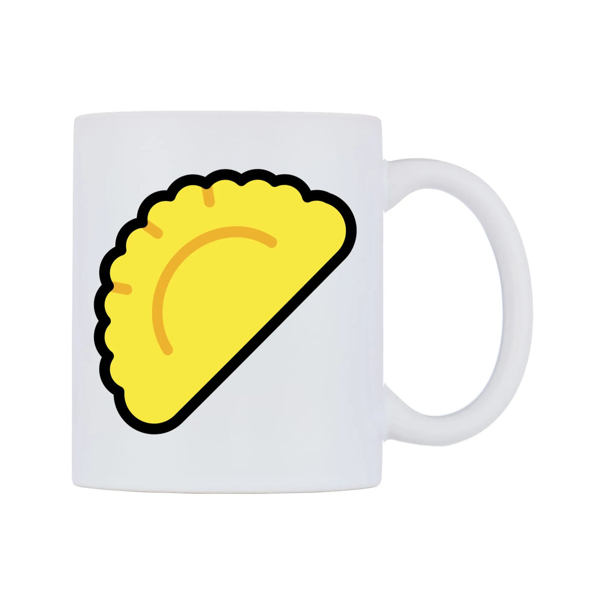 Dumpling Emoji Mug — mug, left side, on a white background