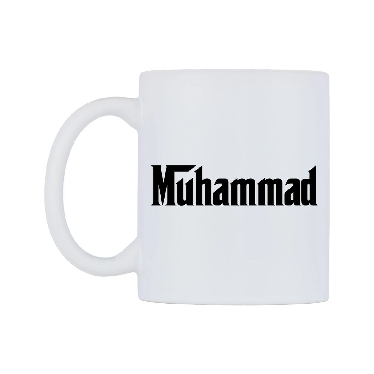 Muhammad - Godfather Themed Mug — white 11oz gloss mug, right side, on a white background