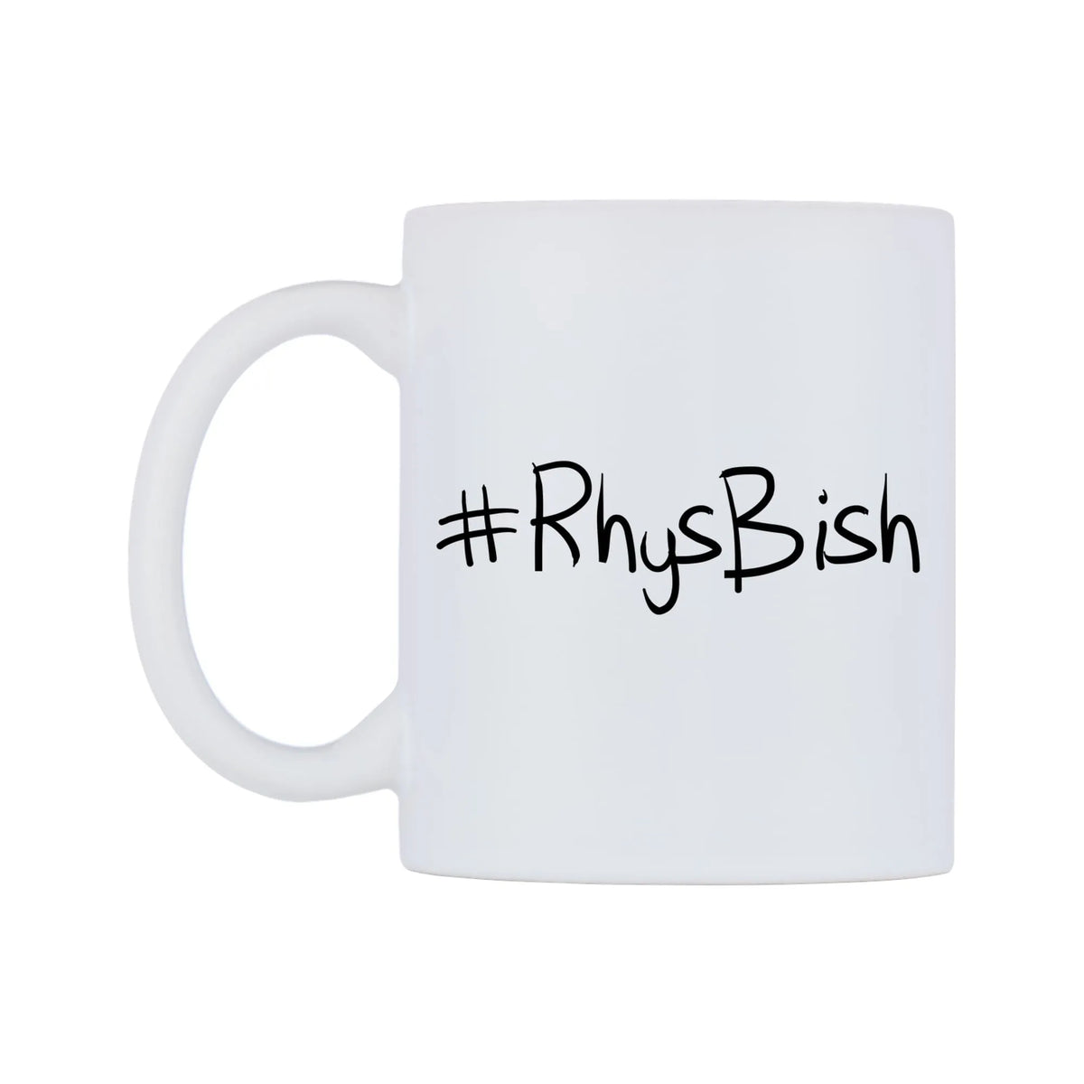 RhysBish Mug — mug, right side, on a white background