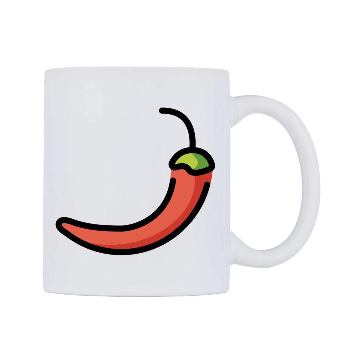Hot Pepper Emoji Mug — mug, left side, on a white background