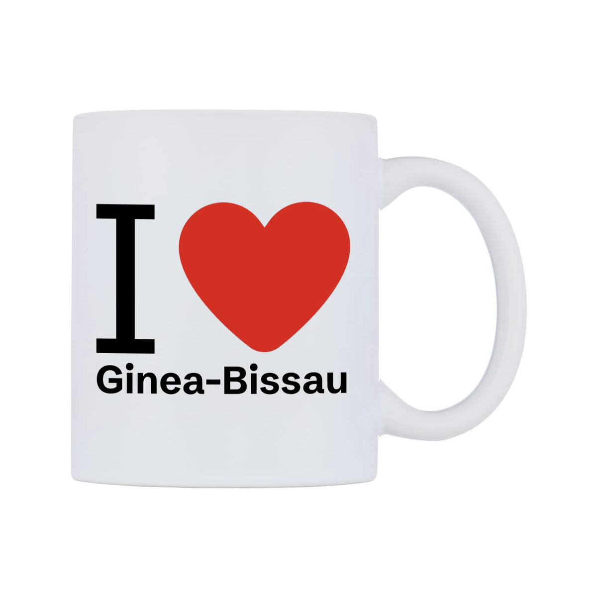 I Love Ginea-Bissau Mug — mug, left side, on a white background