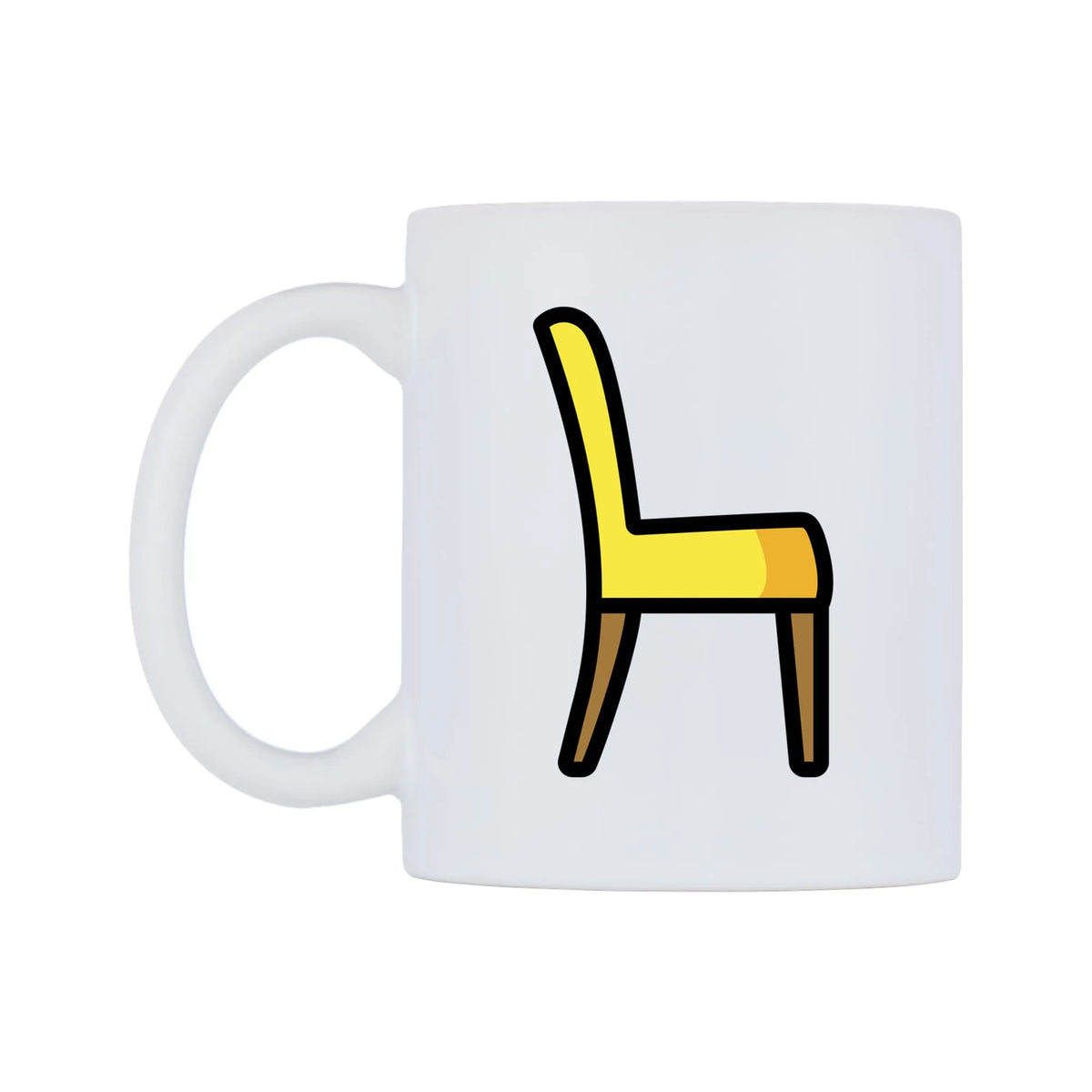 Chair Emoji Mug — mug, right side, on a white background