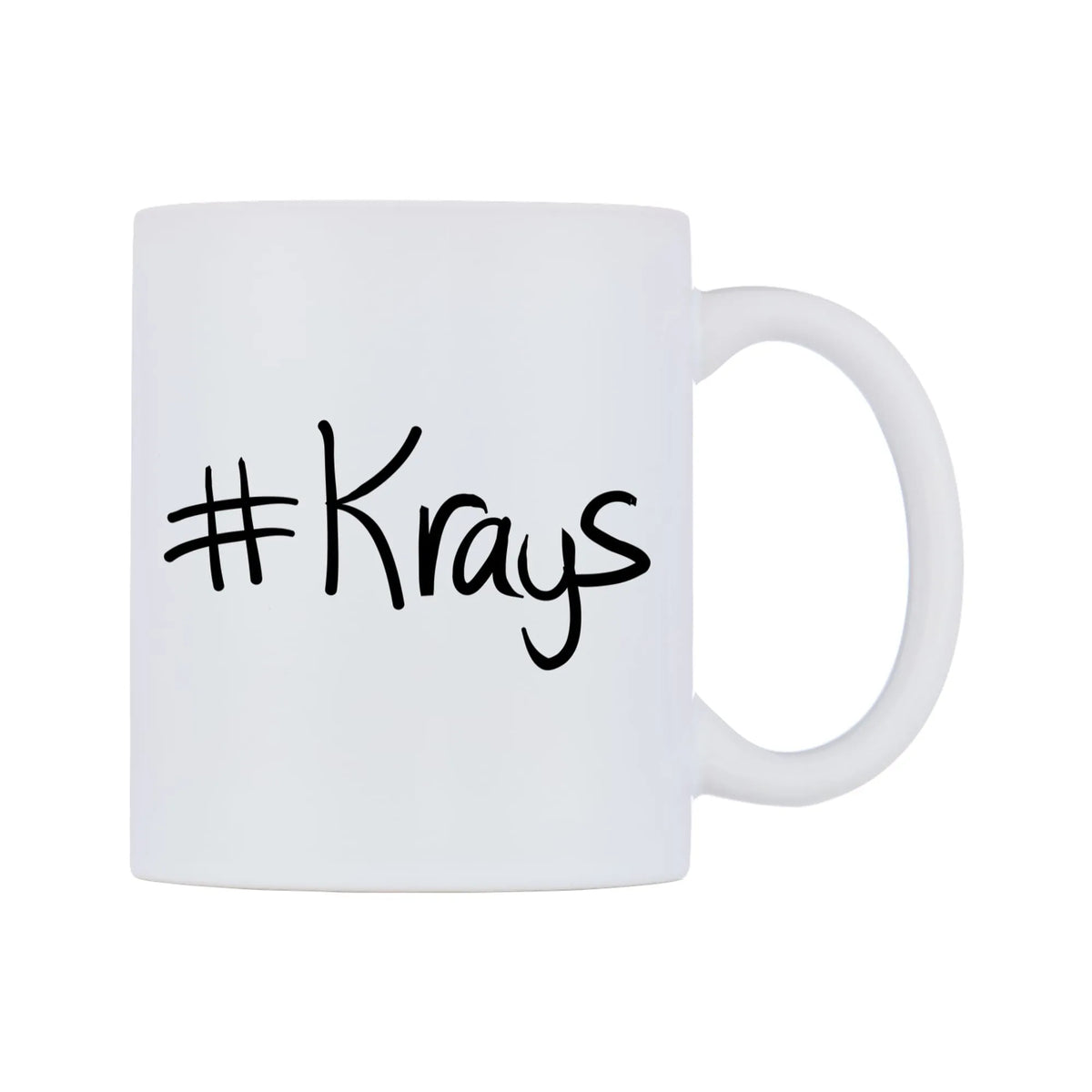 Krays Mug — mug, left side, on a white background