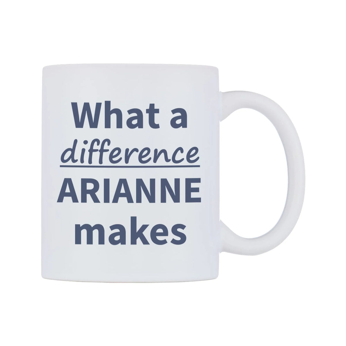 What a difference ARIANNE makes Mug — mug, left side, on a white background