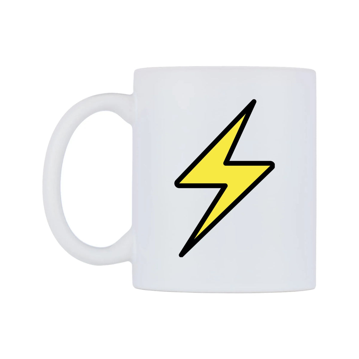 High Voltage Emoji Mug — mug, right side, on a white background