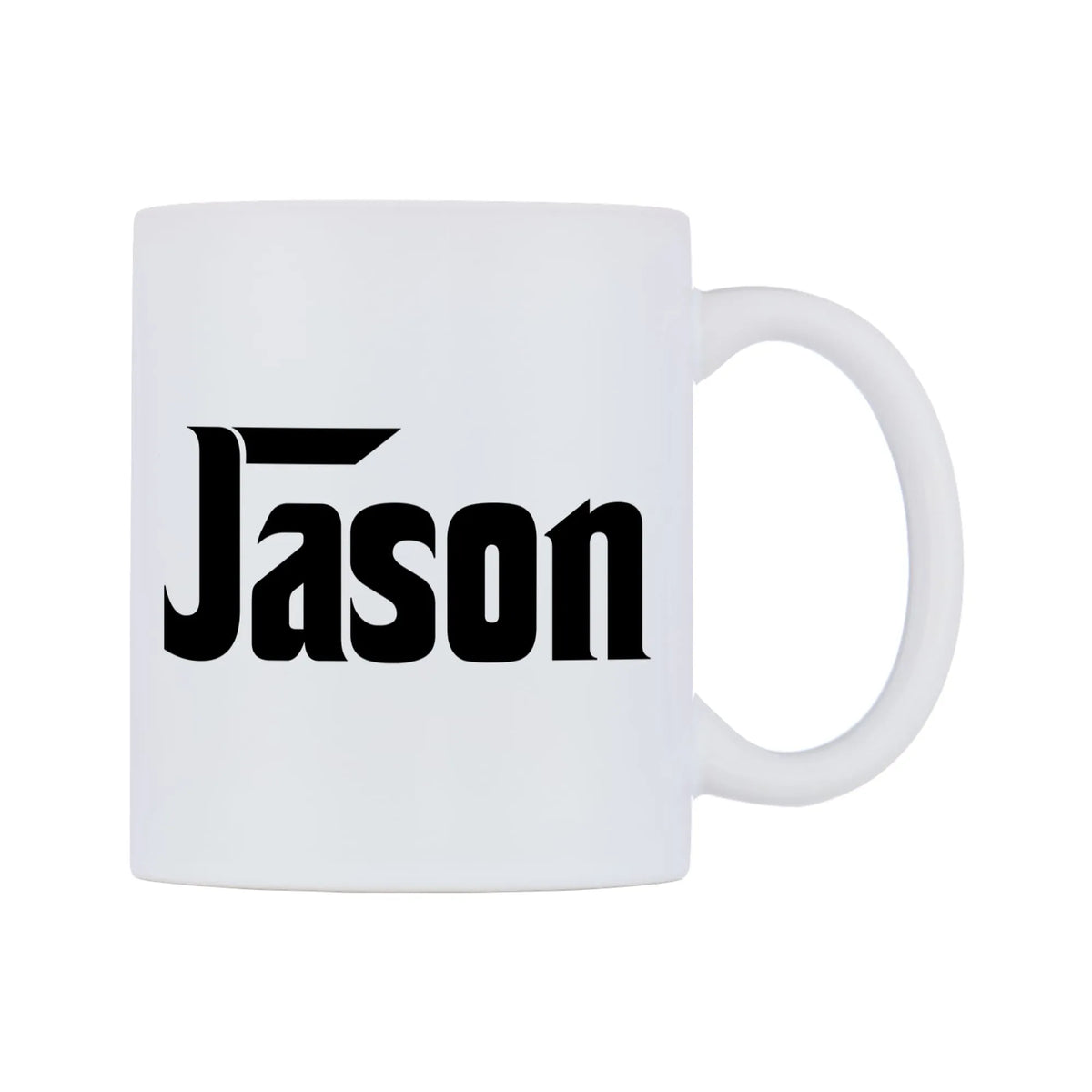 Jason - Godfather Themed Mug — white 11oz gloss mug, left side, on a white background