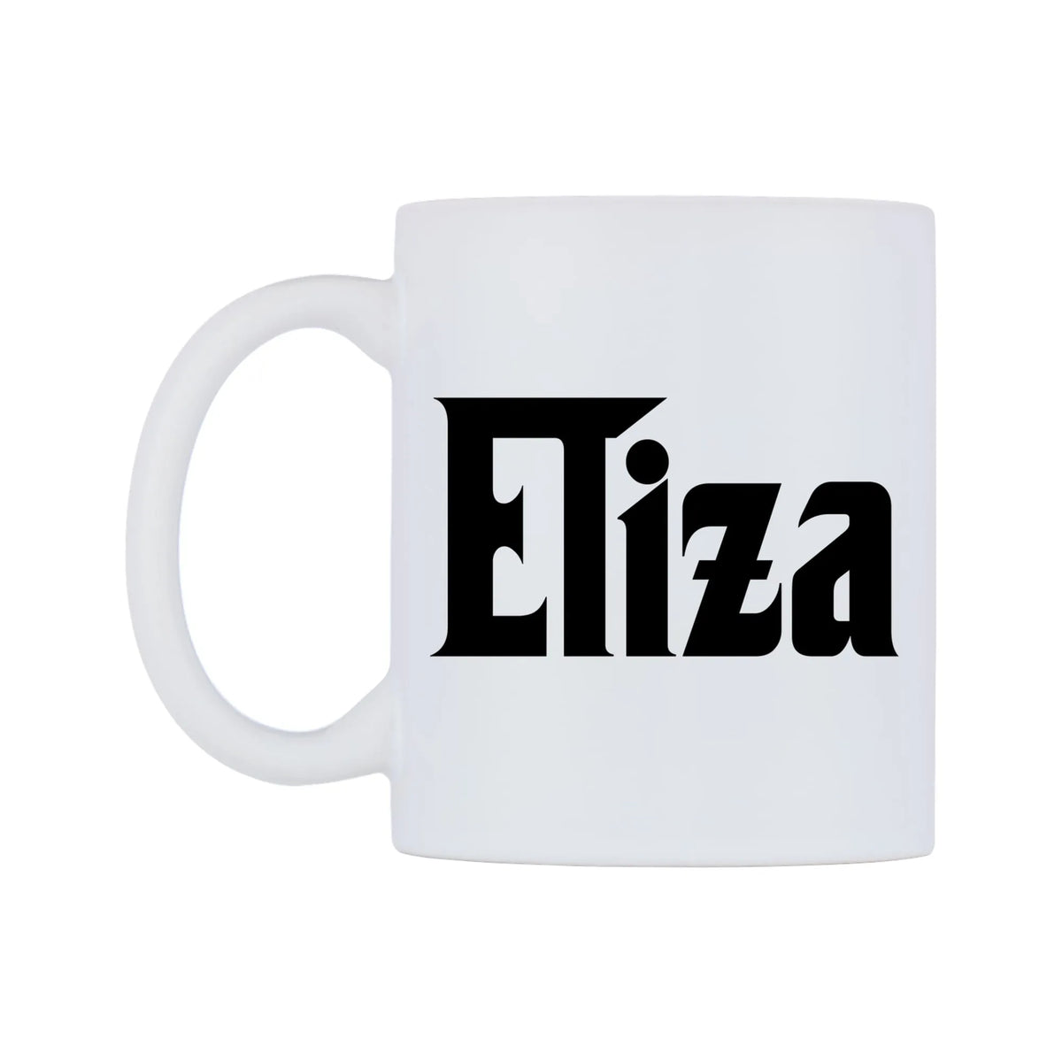 Eliza - Godfather Themed Mug — white 11oz gloss mug, right side, on a white background