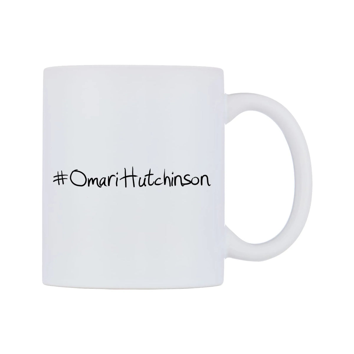 OmariHutchinson Mug — mug, left side, on a white background
