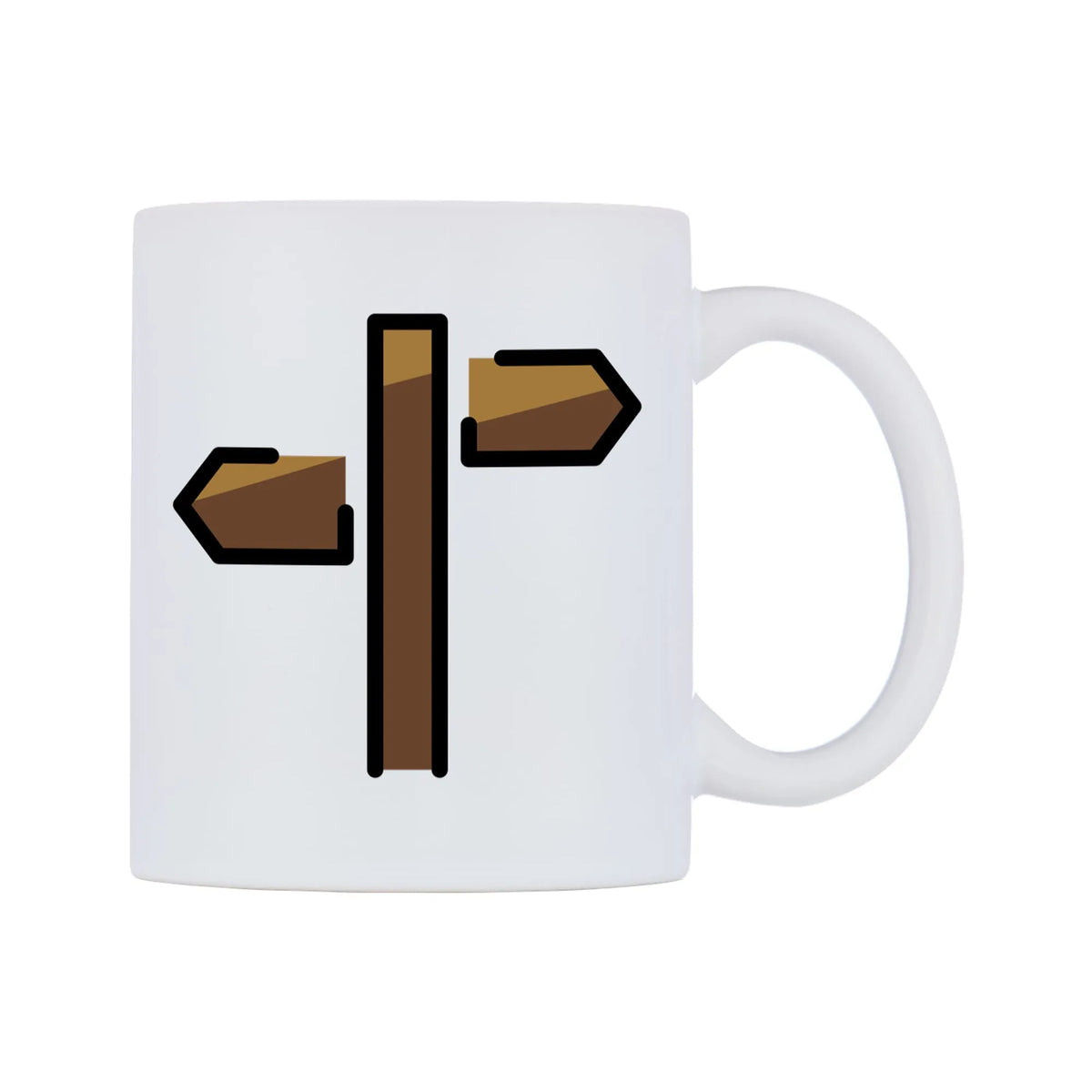 Signpost Emoji Mug — mug, left side, on a white background