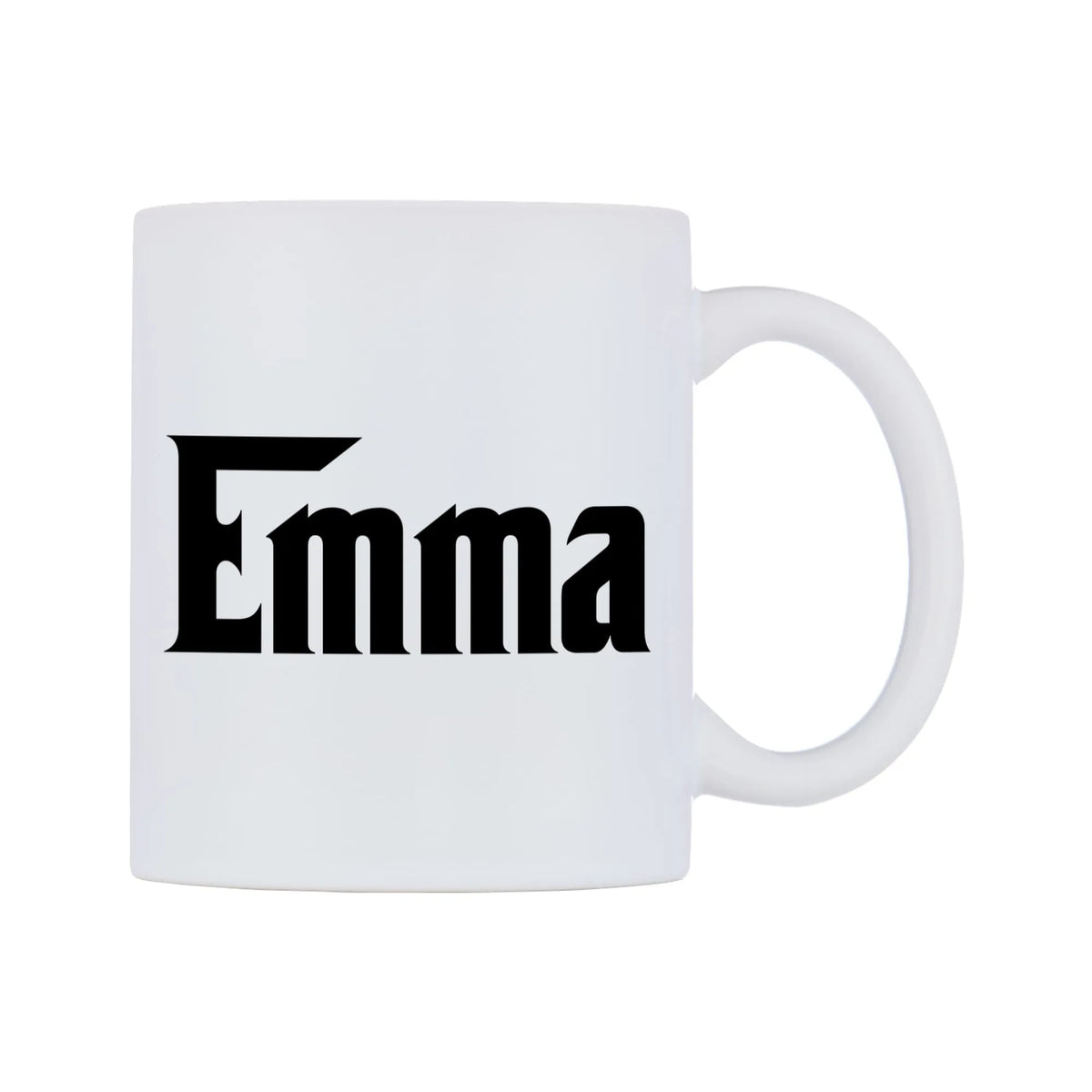 Emma - Godfather Themed Mug — white 11oz gloss mug, left side, on a white background