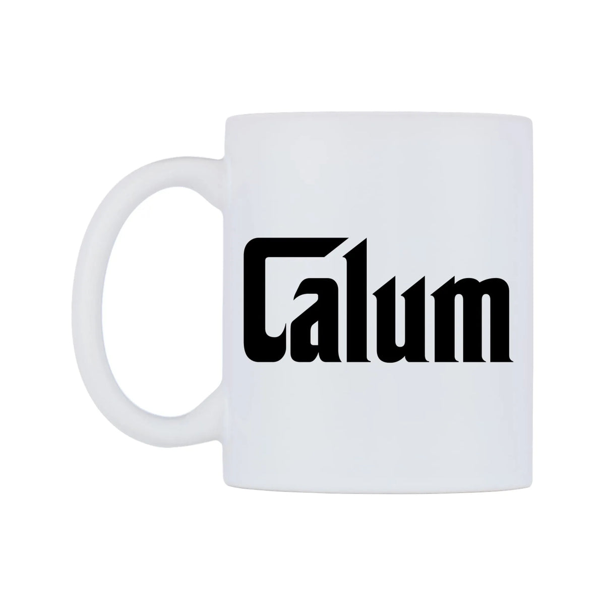 Calum - Godfather Themed Mug — white 11oz gloss mug, right side, on a white background