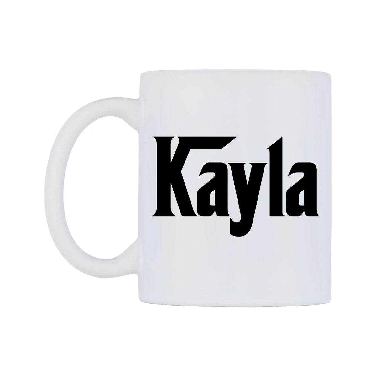 Kayla - Godfather Themed Mug — white 11oz gloss mug, right side, on a white background
