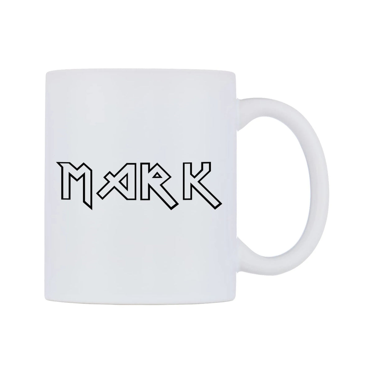 Mark - Iron Maiden Themed Mug — white 11oz gloss mug, left side, on a white background