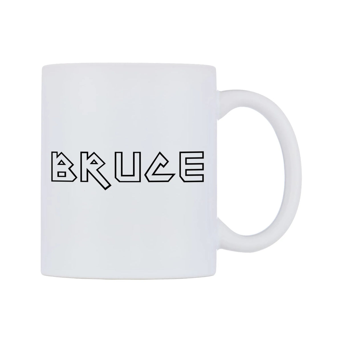 Bruce - Iron Maiden Themed Mug — white 11oz gloss mug, left side, on a white background
