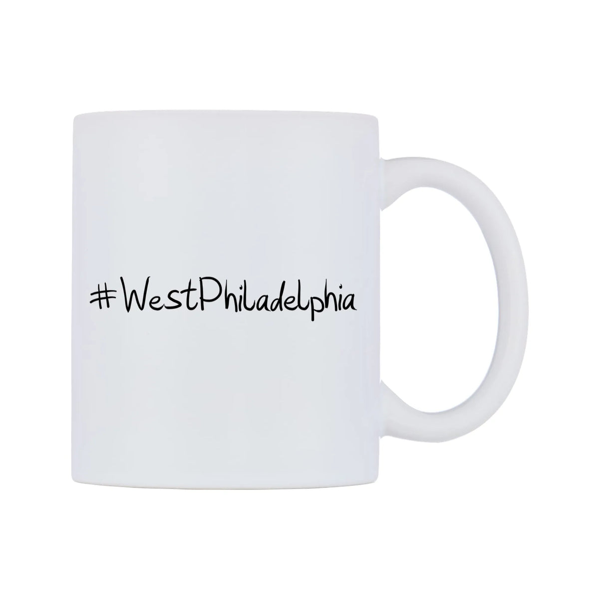 WestPhiladelphia Mug — mug, left side, on a white background