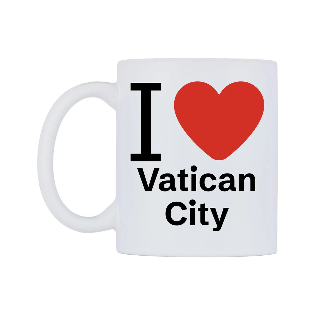 I Love Vatican City Mug — mug, right side, on a white background