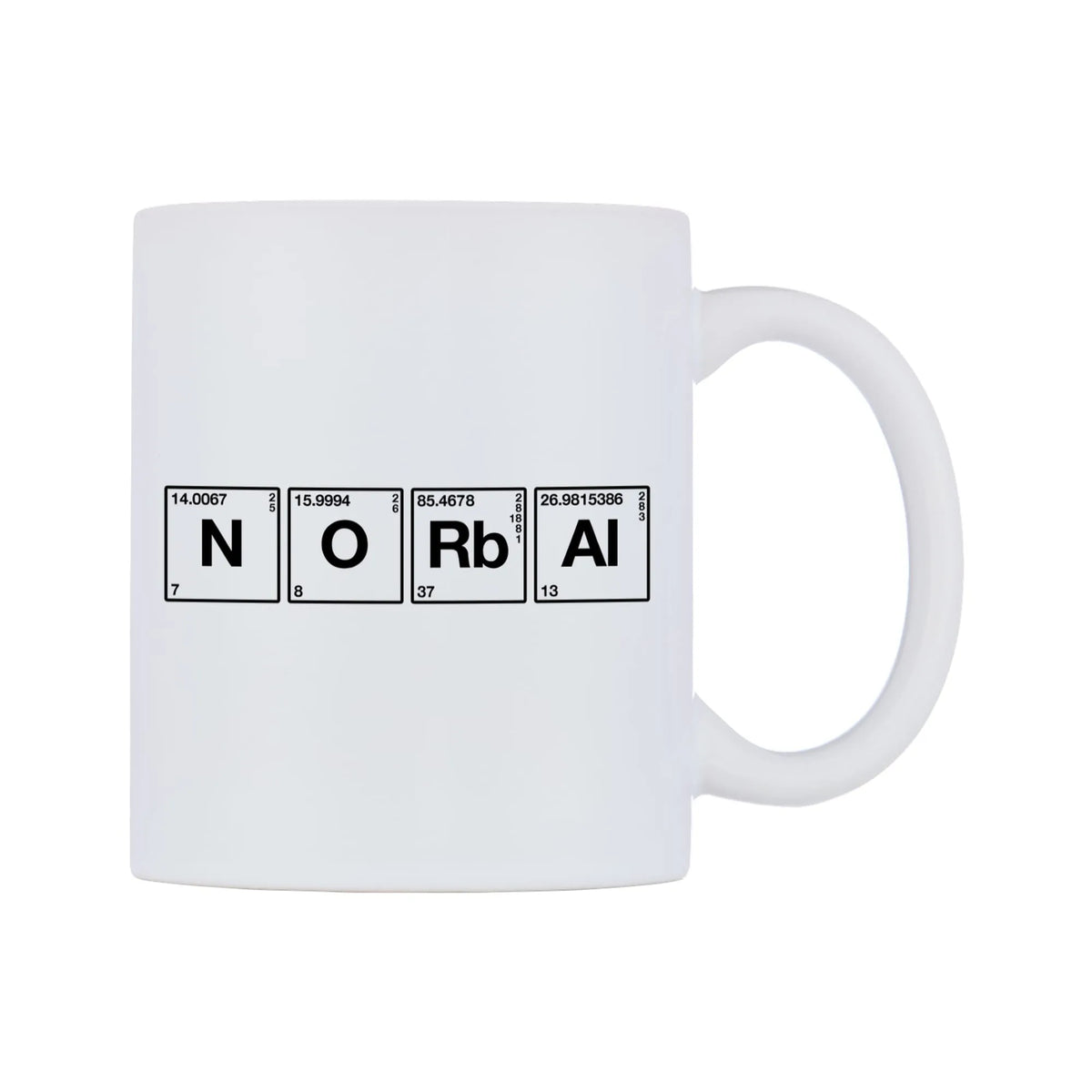 Nora - Chemistry Themed Mug — mug, left side, on a white background