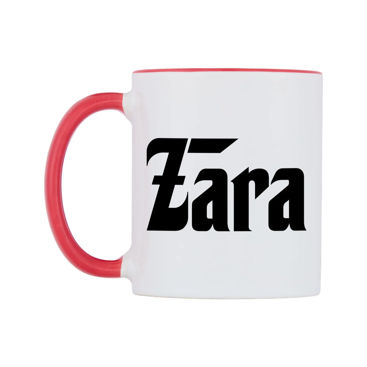 Zara - Godfather Themed Mug — white 11oz gloss mug with a red inside and handle, right side, on a white background