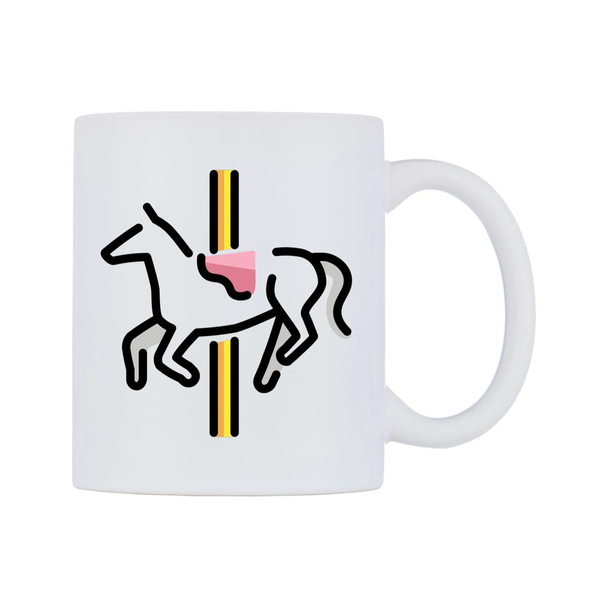 Carousel Horse Emoji Mug — mug, left side, on a white background