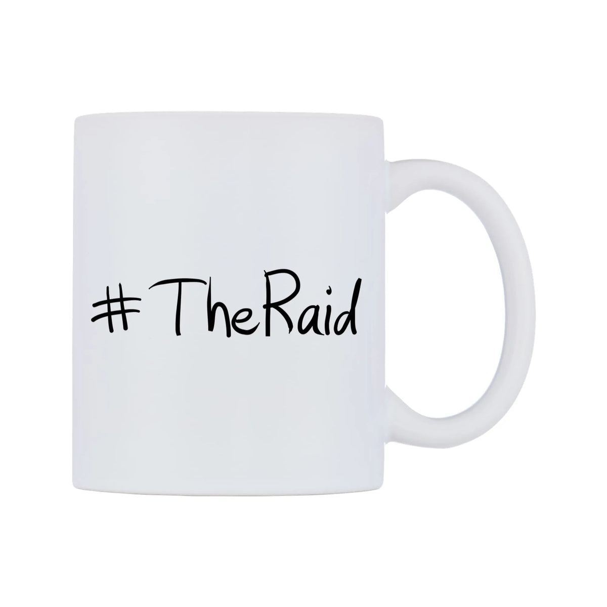 TheRaid Mug — mug, left side, on a white background