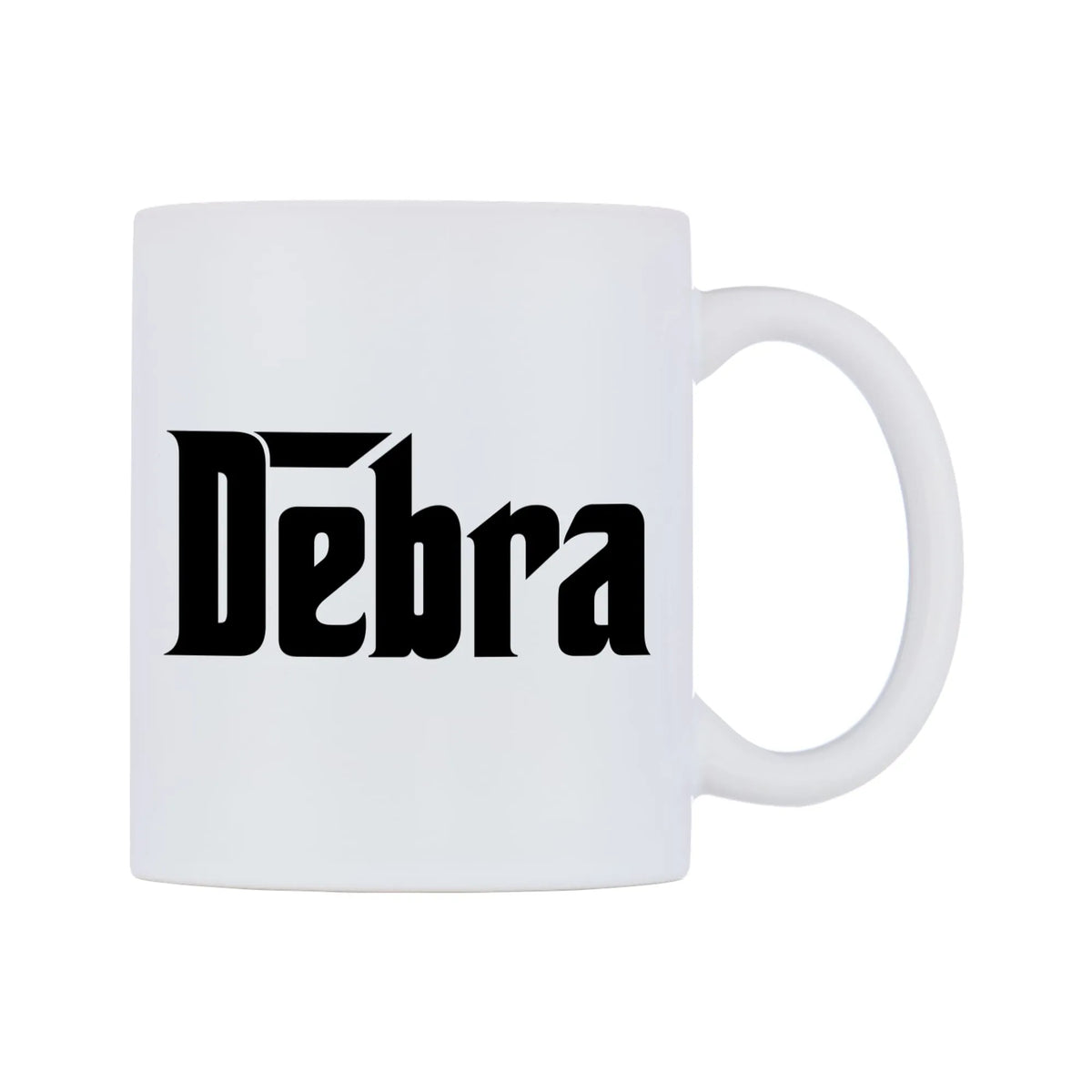 Debra - Godfather Themed Mug — white 11oz gloss mug, left side, on a white background