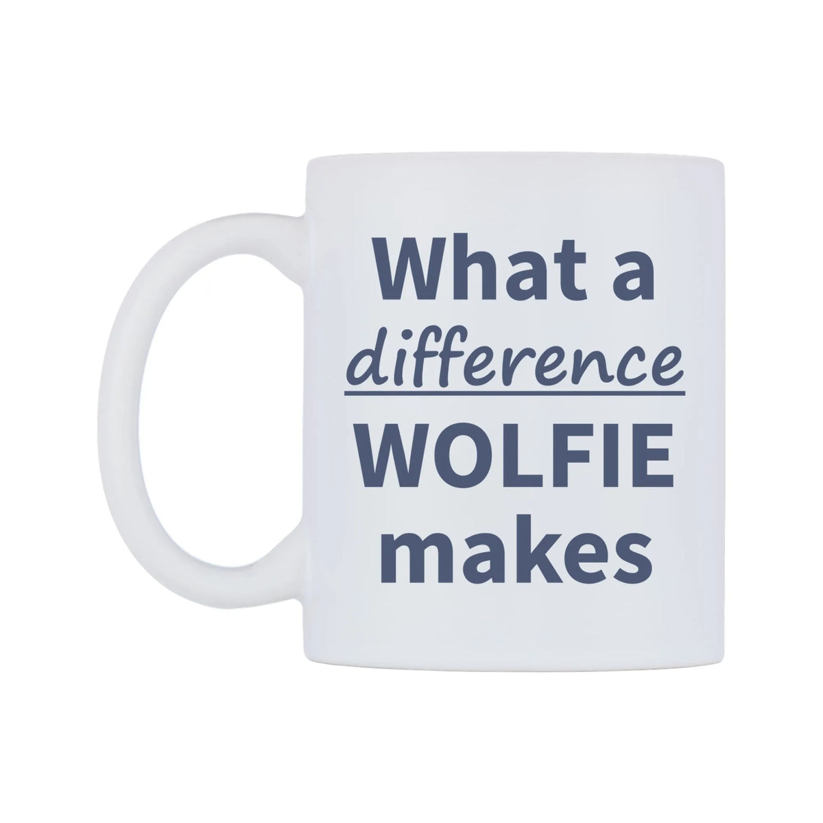 What a difference WOLFIE makes Mug — mug, right side, on a white background