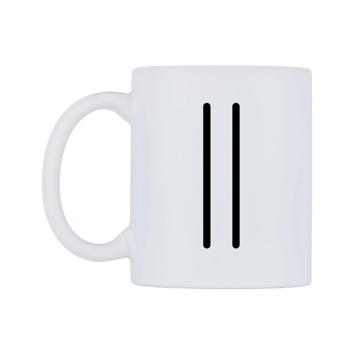 Pause Button Emoji Mug — mug, right side, on a white background