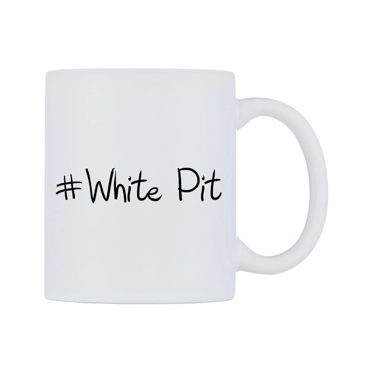 White Pit Mug — mug, left side, on a white background