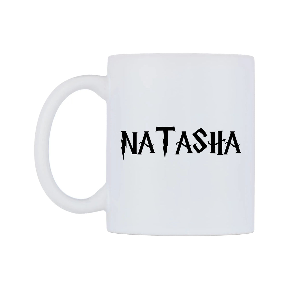 Natasha - Wizard Themed Mug — mug, right side, on a white background