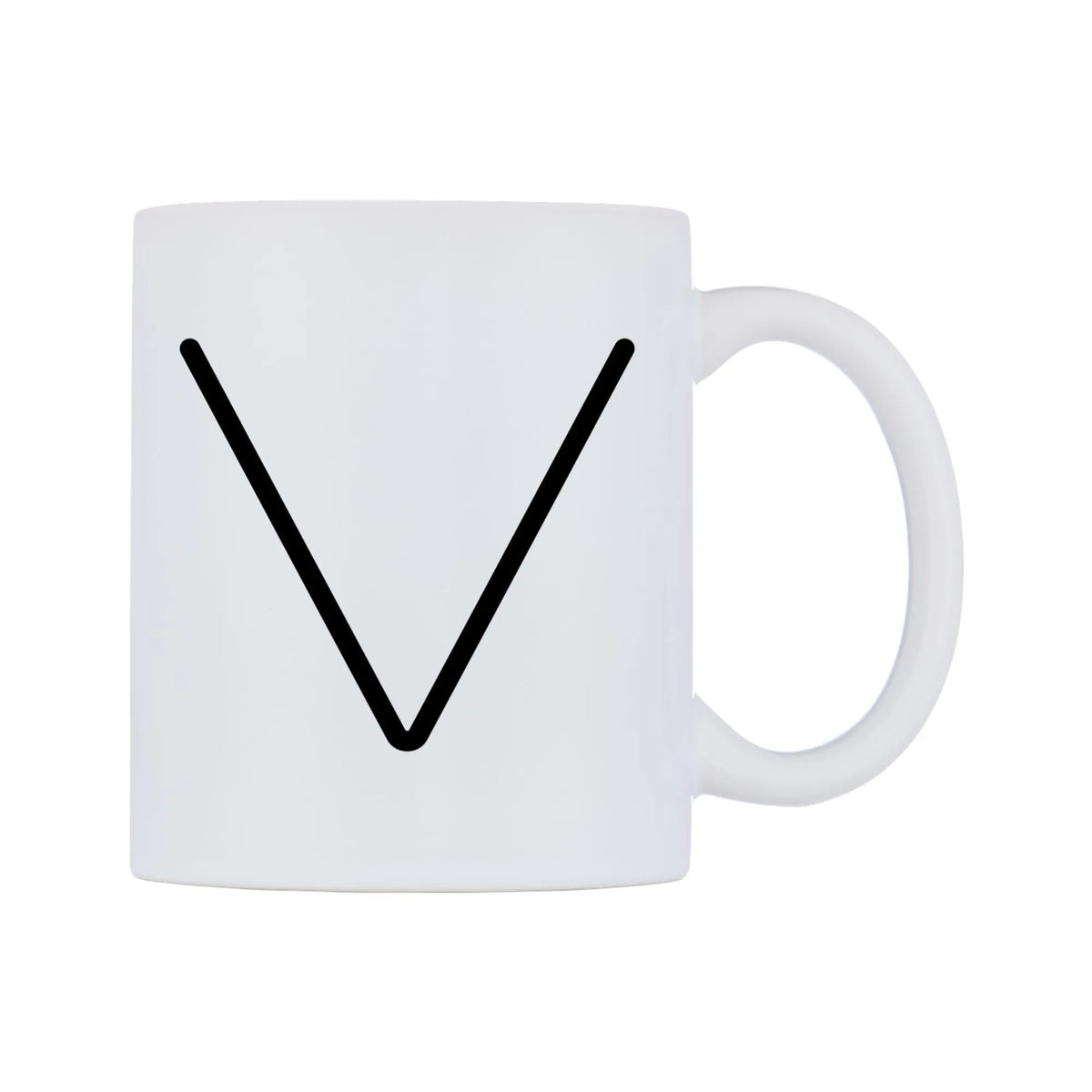 Downwards Button Emoji Mug — mug, left side, on a white background