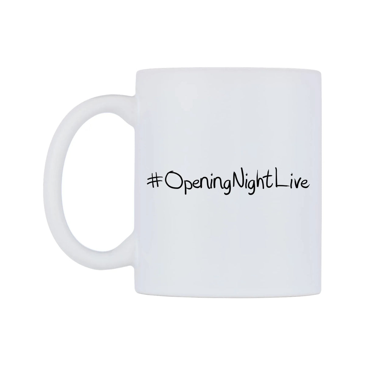 OpeningNightLive Mug — mug, right side, on a white background