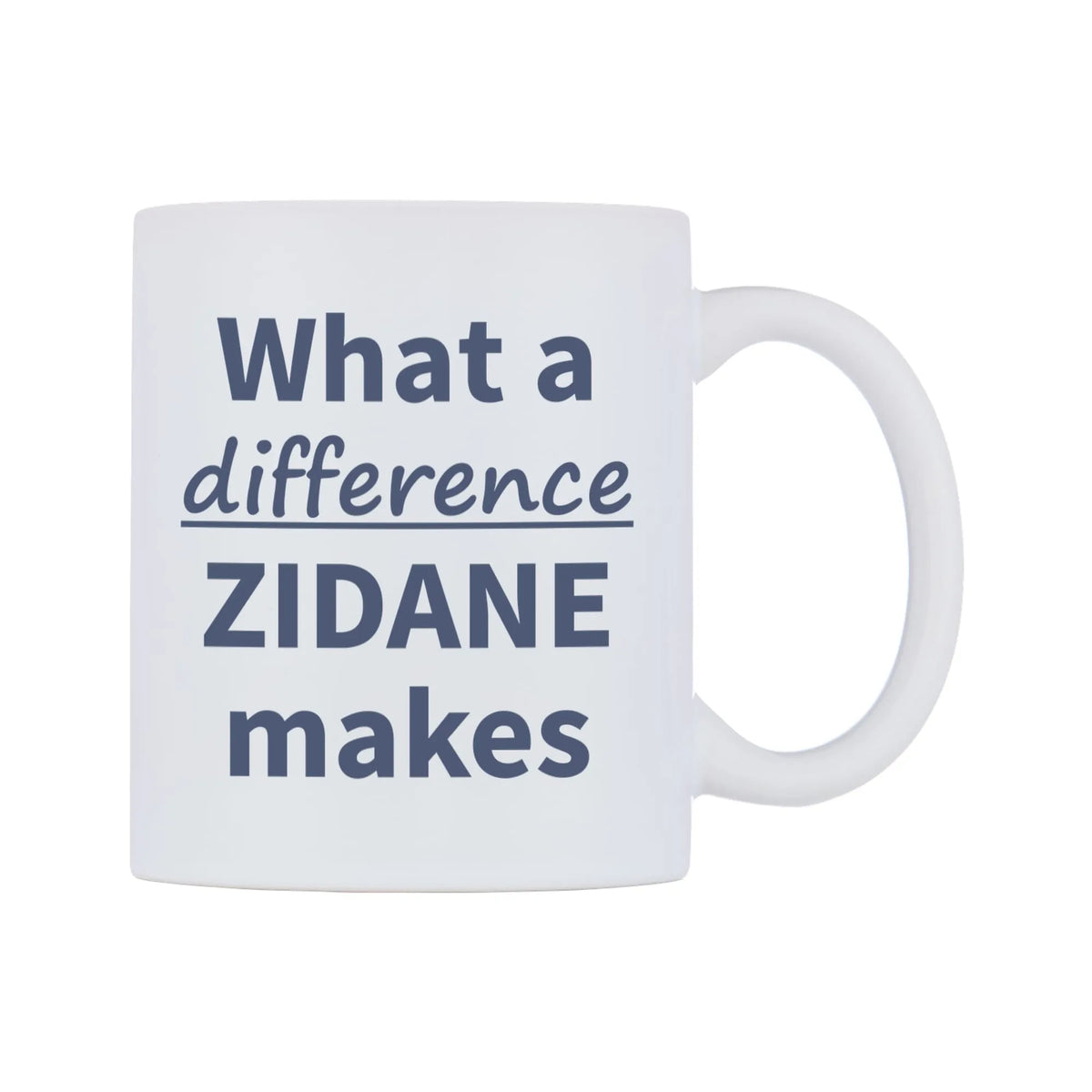What a difference ZIDANE makes Mug — mug, left side, on a white background