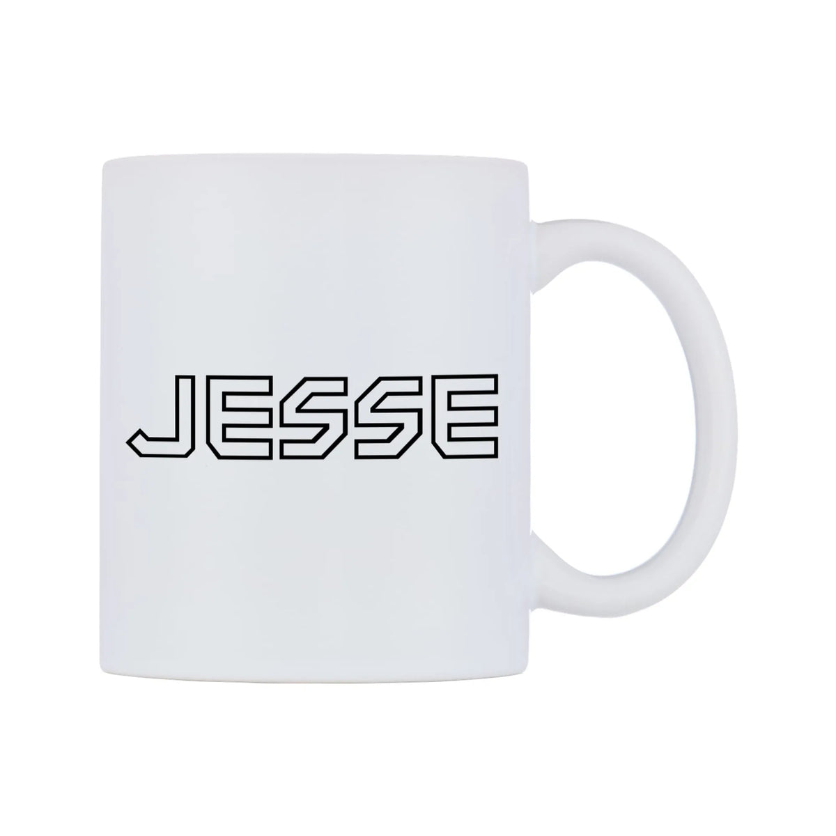 Jesse - Iron Maiden Themed Mug — white 11oz gloss mug, left side, on a white background