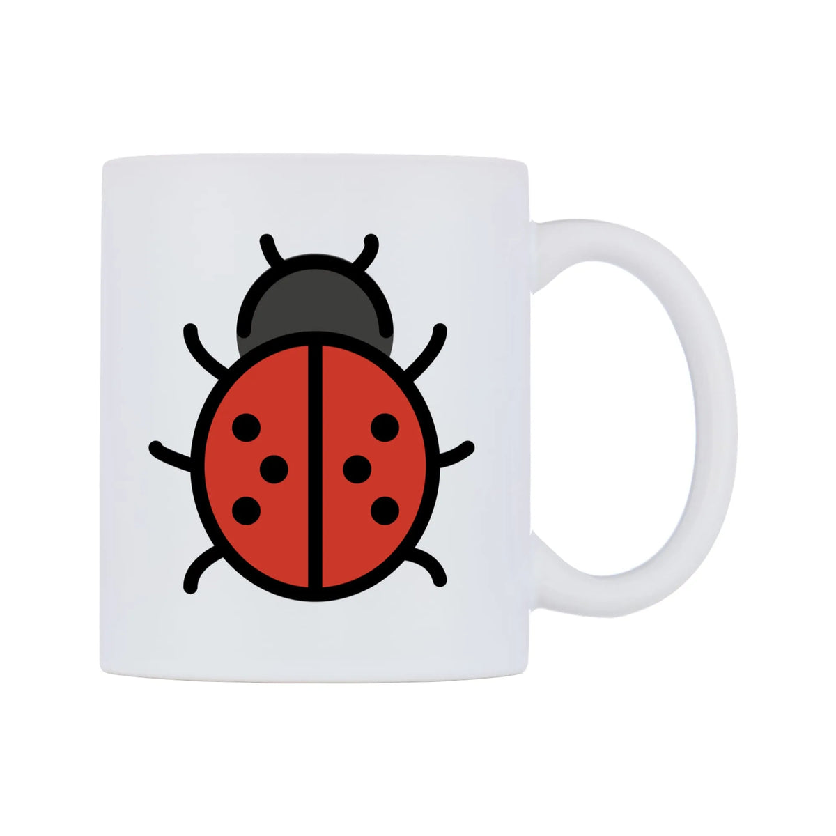 Lady Beetle Emoji Mug — mug, left side, on a white background