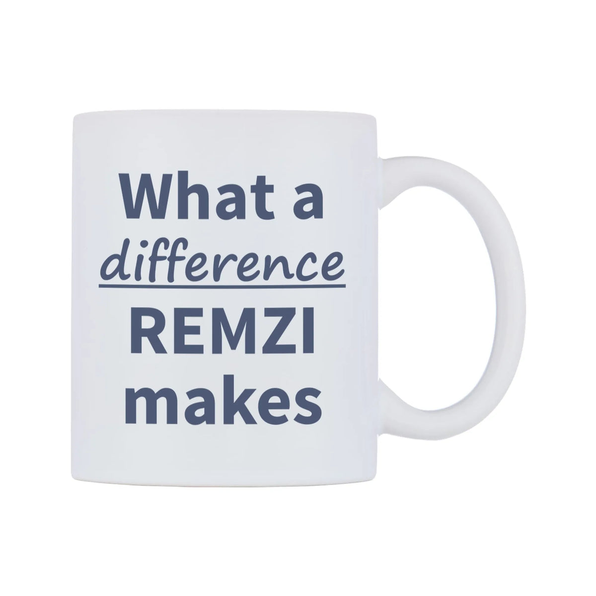 What a difference REMZI makes Mug — mug, left side, on a white background