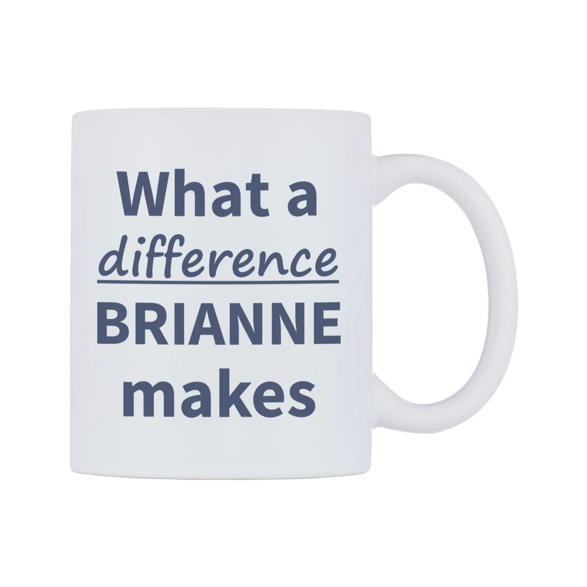 What a difference BRIANNE makes Mug — mug, left side, on a white background