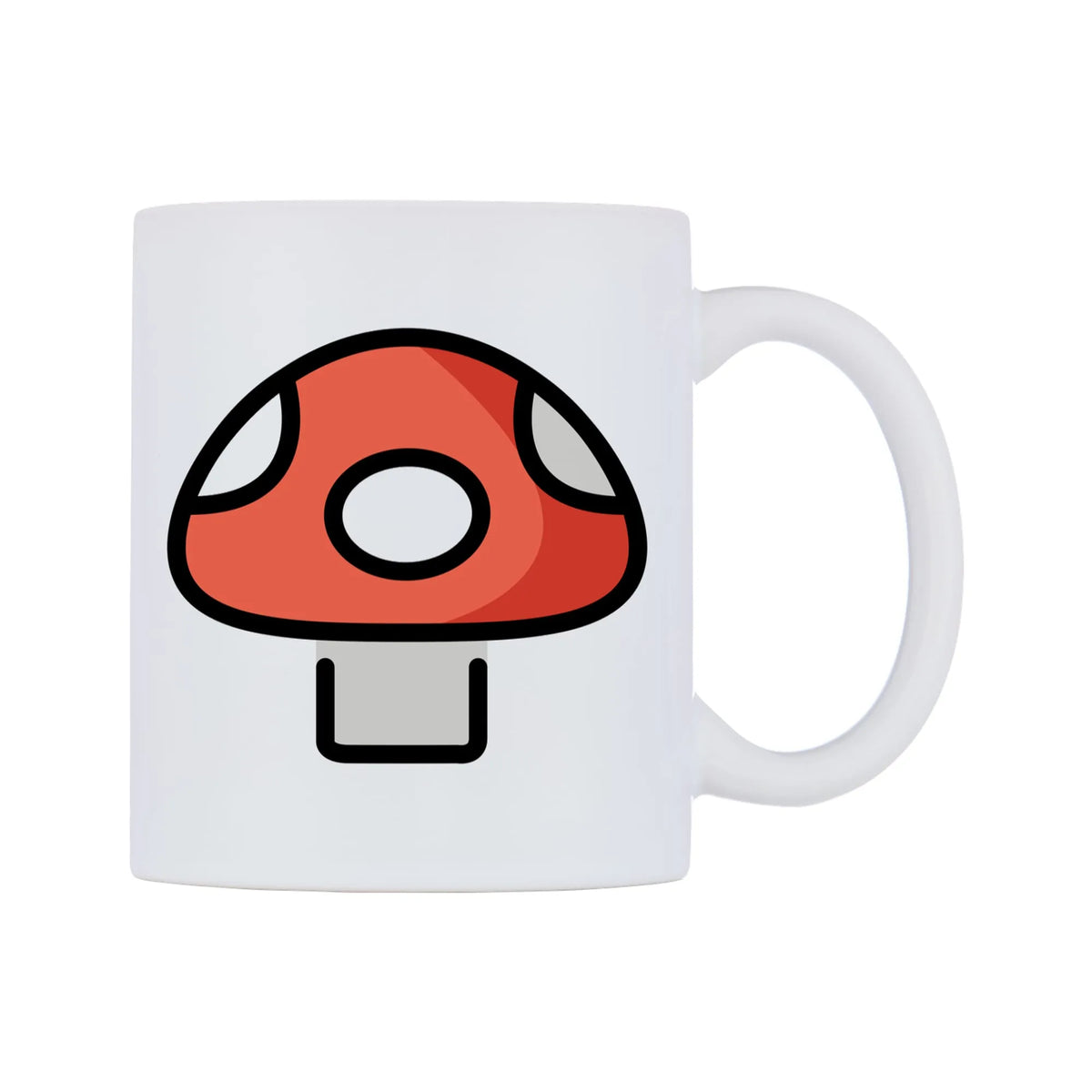Mushroom Emoji Mug — mug, left side, on a white background