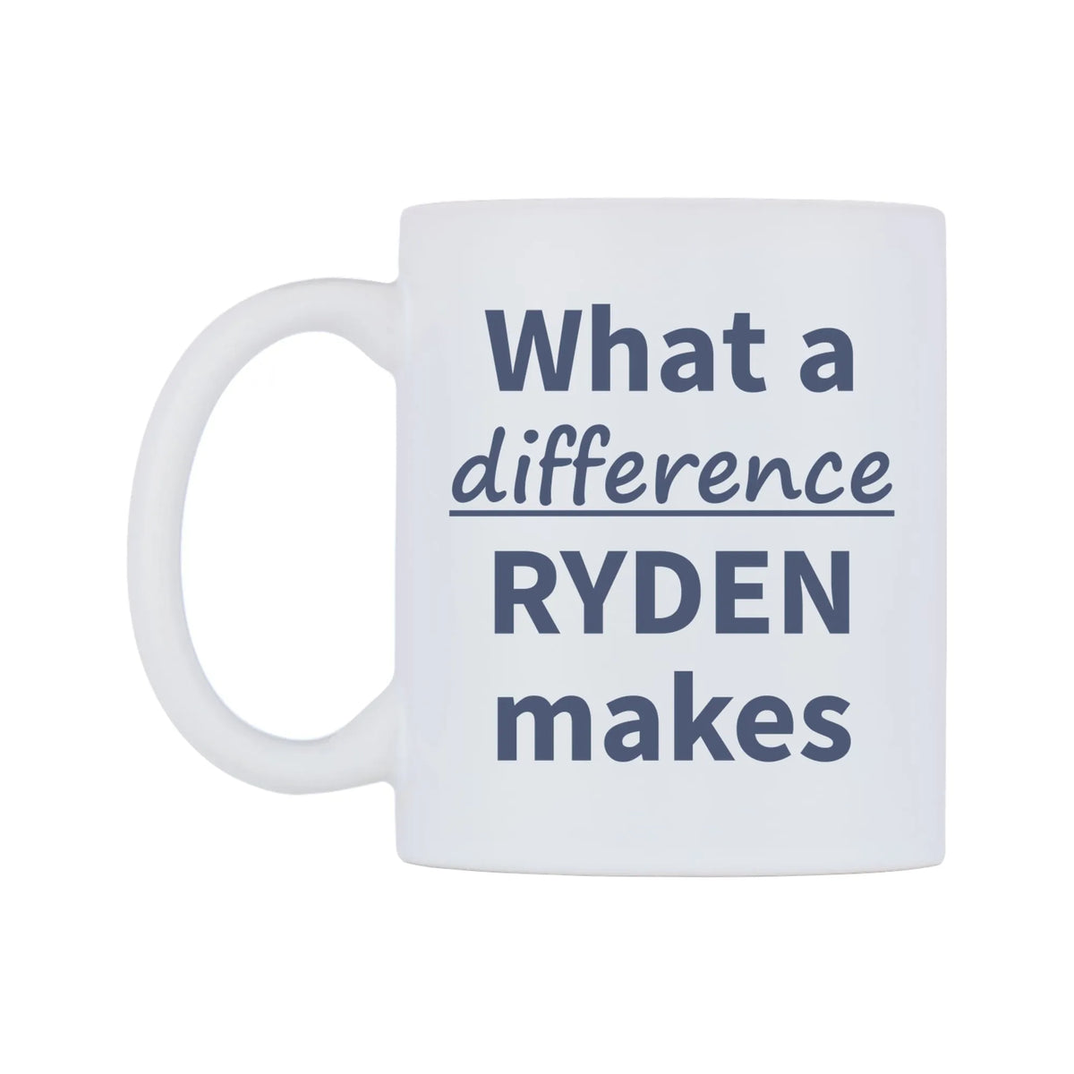 What a difference RYDEN makes Mug — mug, right side, on a white background
