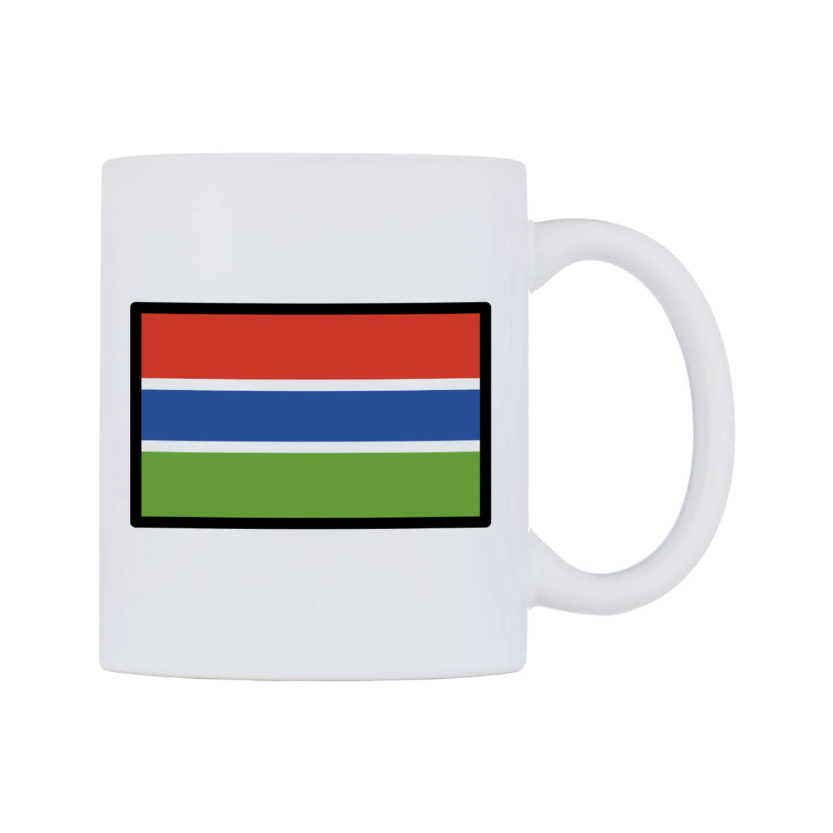 Gambia Flag Emoji Mug — mug, left side, on a white background