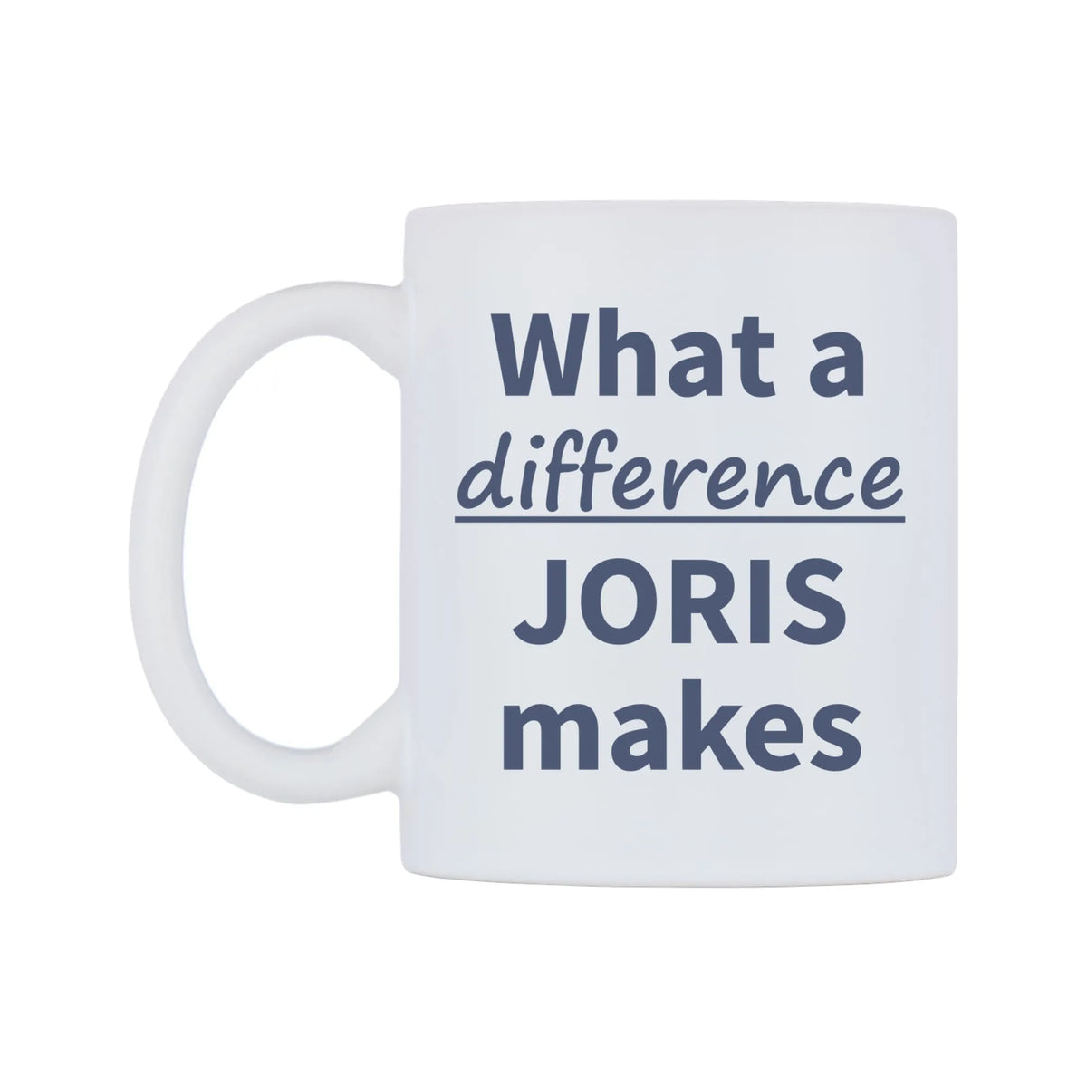 What a difference JORIS makes Mug — mug, right side, on a white background