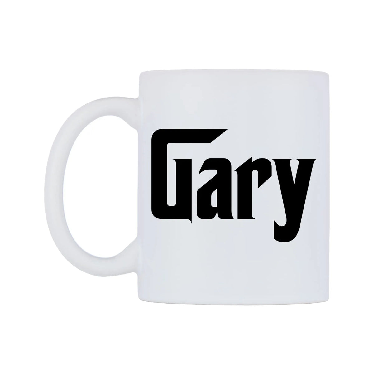 Gary - Godfather Themed Mug — white 11oz gloss mug, right side, on a white background