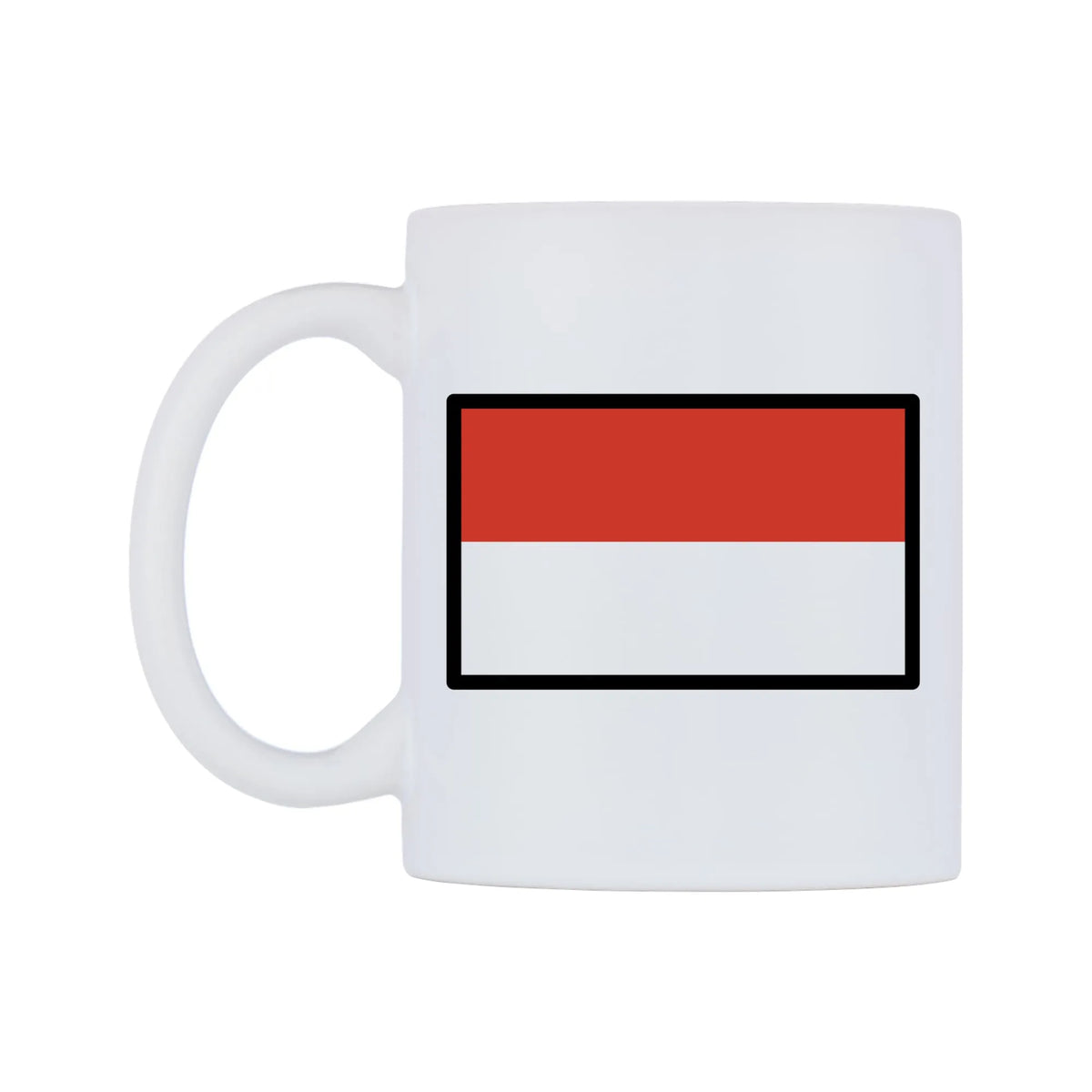 Indonesia Flag Emoji Mug — mug, right side, on a white background