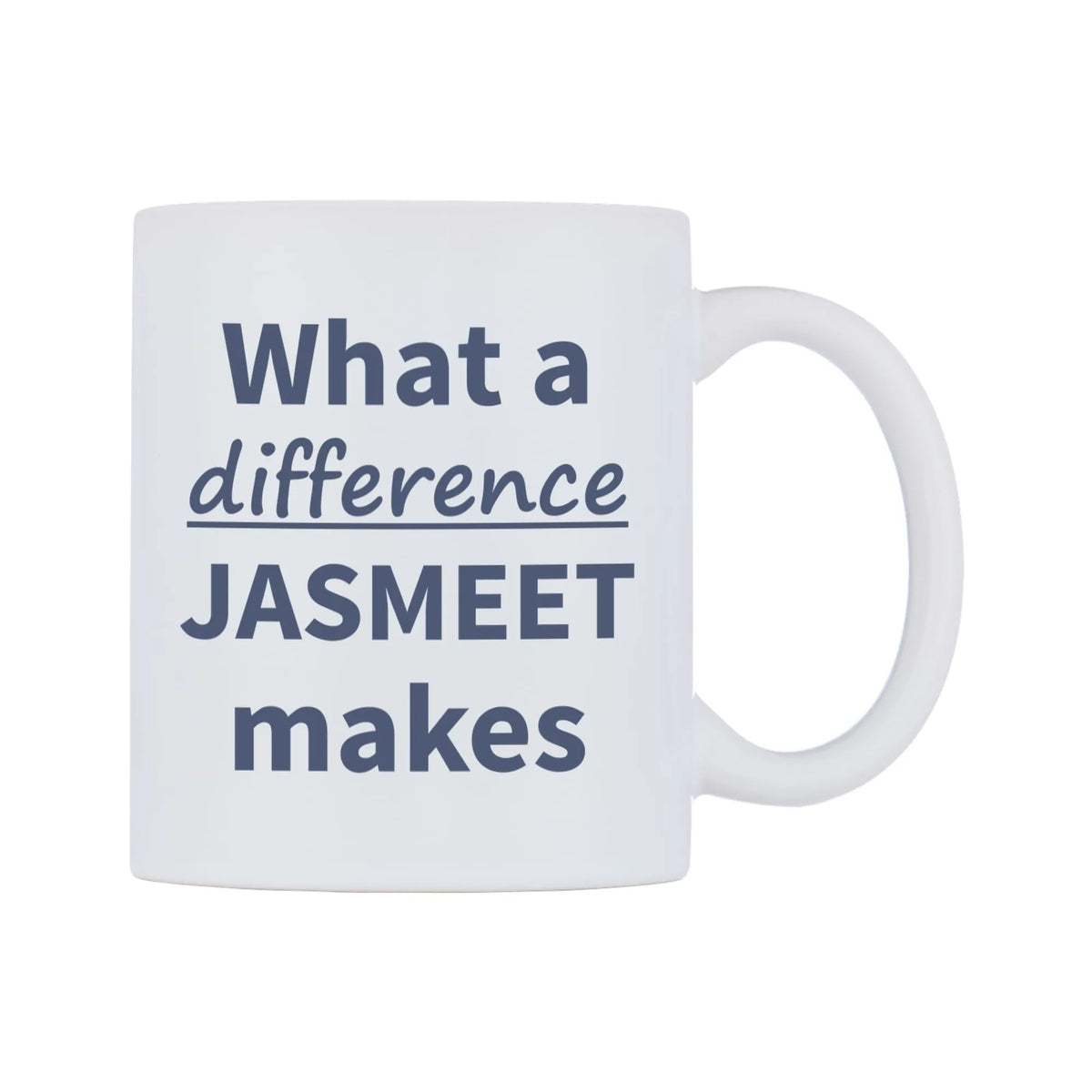 What a difference JASMEET makes Mug — mug, left side, on a white background