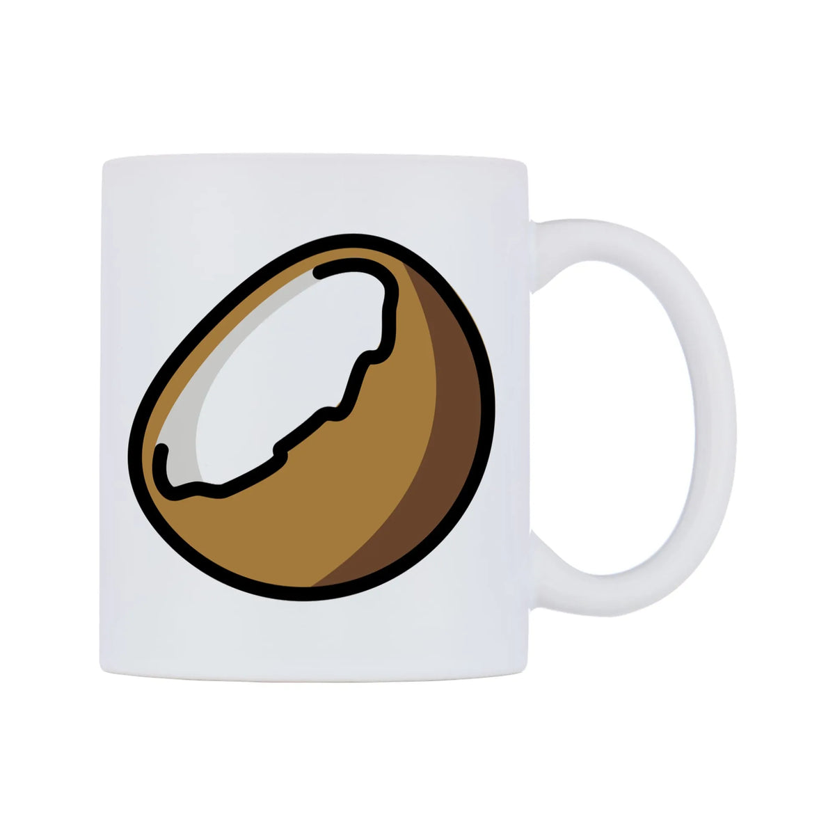 Coconut Emoji Mug — mug, left side, on a white background