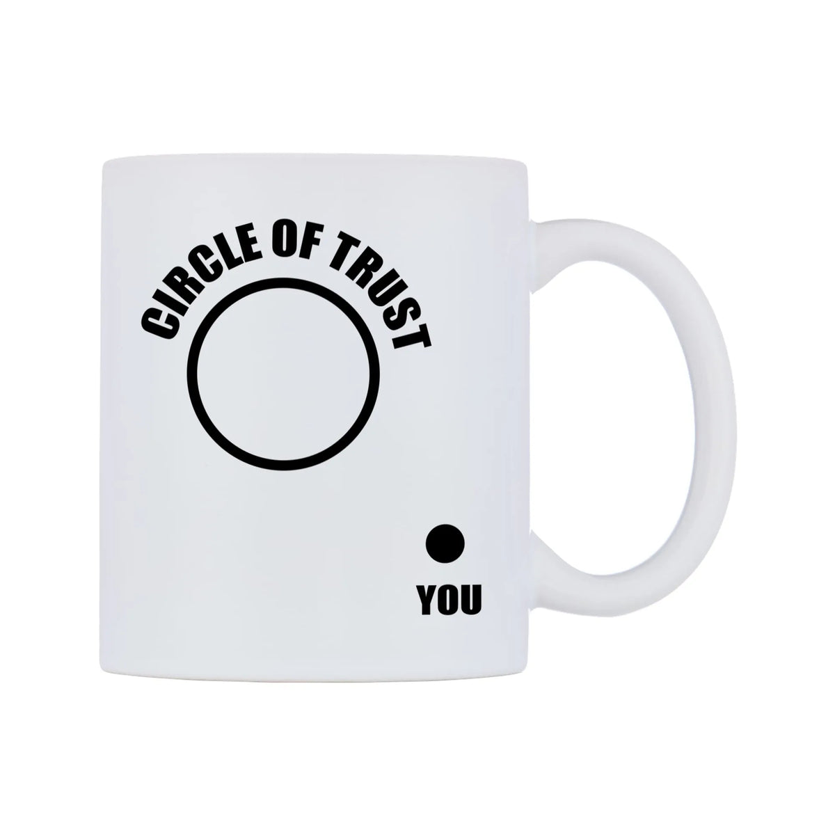 Circle of Trust Mug — mug, left side, on a white background