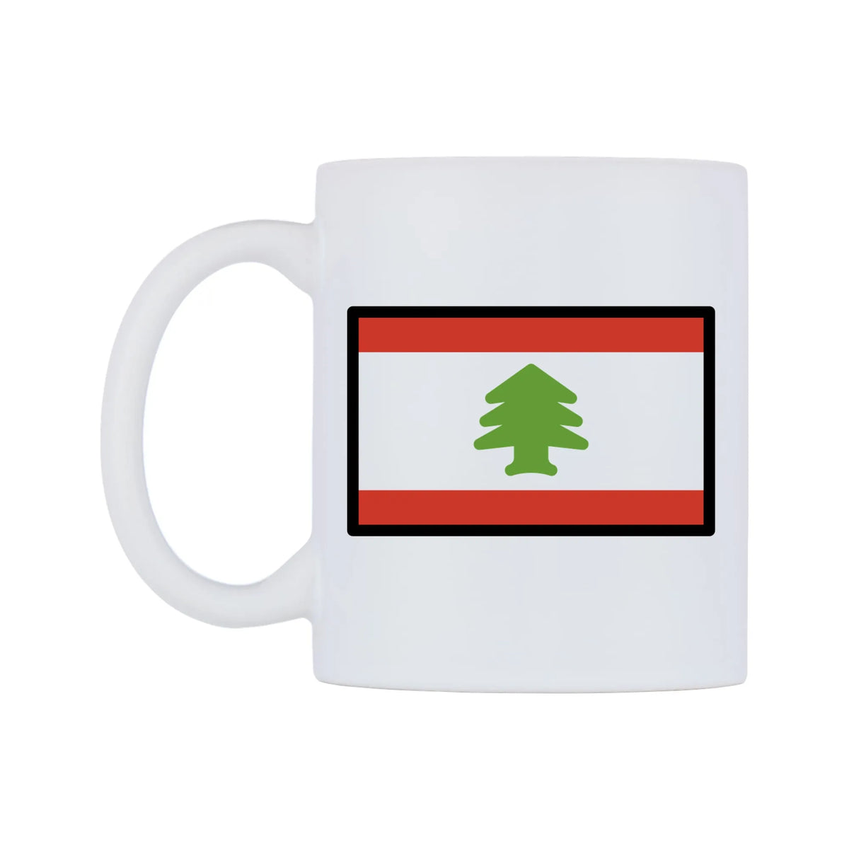 Lebanon Flag Emoji Mug — mug, right side, on a white background