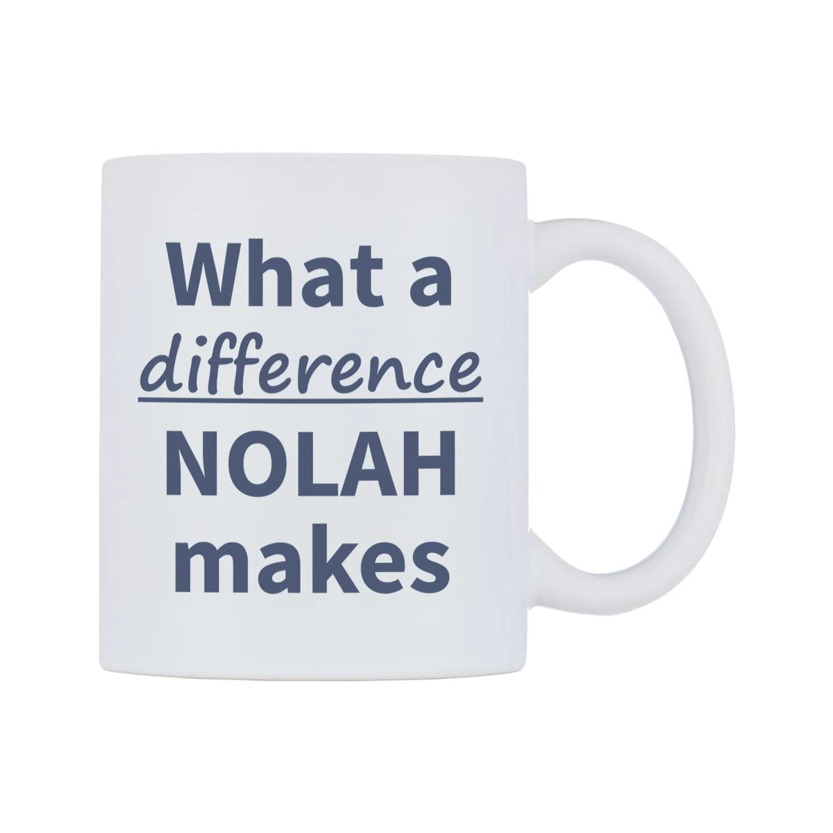 What a difference NOLAH makes Mug — mug, left side, on a white background
